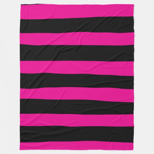 Couverture Polaire Stripes inégales - Magenta et noir (Devant)