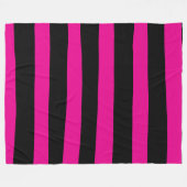 Couverture Polaire Stripes inégales - Magenta et noir (Devant (Horizontal))