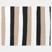 Couverture Polaire Stripes inégales - Taupe, noir et blanc (Devant (Horizontal))
