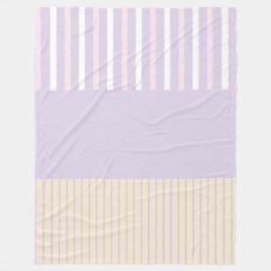 Couverture Polaire Stripes Pop Couleur - Rose Pastel, Jaune & Violet
