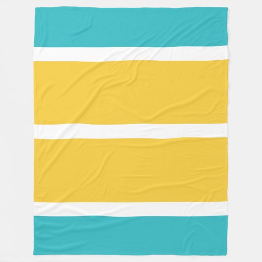 Couverture Polaire Stripes simples - Turquoise et jaune (Devant)