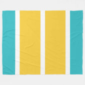 Couverture Polaire Stripes simples - Turquoise et jaune (Devant (Horizontal))