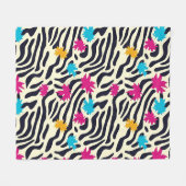 Couverture Polaire Stripes zébrées Abstraites avec pellicule de peint (Devant (Horizontal))