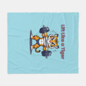 Couverture Polaire **Strong Tiger – Cute Tiger Lifting Weights Illust (Devant (Horizontal))