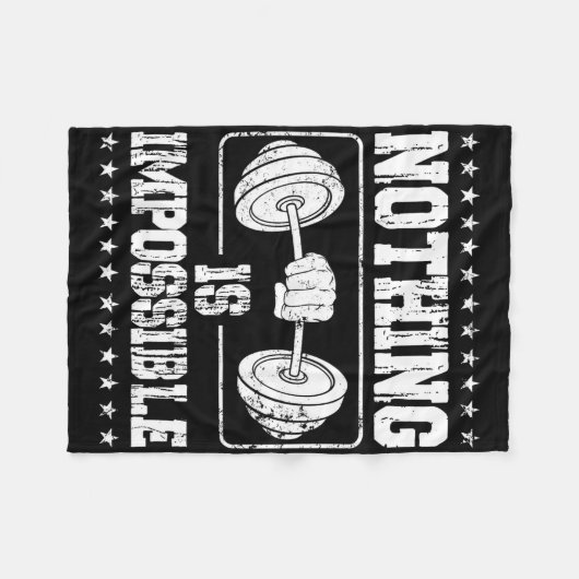 Couverture Polaire Strongman Rien N'Est Impossible Accès Bodybuilder (Devant (Horizontal))