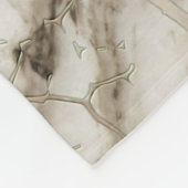 Couverture Polaire Structure Marbre blanc et feuille perle (Coin)