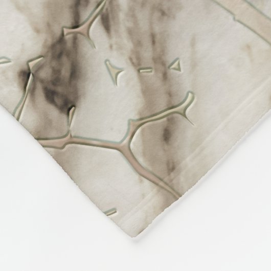 Couverture Polaire Structure Marbre blanc et feuille perle (Coin)