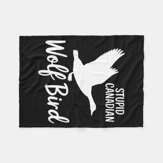 Couverture Polaire Stud Canadian Wolf Bird Funny  (Devant (Horizontal))