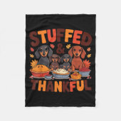 Couverture Polaire Stuffed And Thankful Dachshund Funny Thanksgiving (Devant)