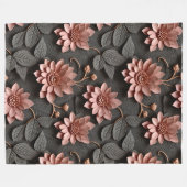 Couverture Polaire Style 3D élégant Embossé Pastel Floral Relief (Devant (Horizontal))