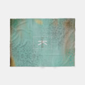 Couverture Polaire Style agricole Antique Monogramme Turquoise (Devant (Horizontal))