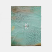 Couverture Polaire Style agricole Antique Monogramme Turquoise (Devant)