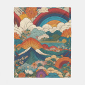 Couverture Polaire Style Art nouveau Mountain Sky Paysage Floral (Devant)