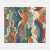 Couverture Polaire Style Art nouveau Mountain Sky Paysage Floral (Devant (Horizontal))