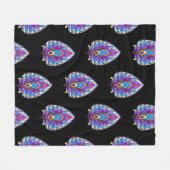 Couverture Polaire Style Art Nouveau Vitrage Peacock Plumes (Devant (Horizontal))