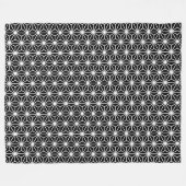 Couverture Polaire Style Asanoha - Blanc sur Noir (Devant (Horizontal))