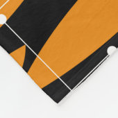 Couverture Polaire Style atomique, motif géométrique noir orange. (Coin)