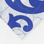 Couverture Polaire Style azulejo en céramique craquée bleue Azulejo V (Coin)