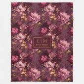 Couverture Polaire Style Boho Blush Burgundy Gold Personnalisé (Devant)