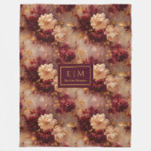 Couverture Polaire Style Boho personnalisé moderne Blush Bourgogne Or (Devant)