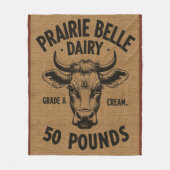 Couverture Polaire Style Burlap Vache Agricole (Devant)