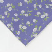Couverture Polaire Style chalet Périwinkle Floral Monogramme (Coin)