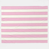 Couverture Polaire Style chalet rosé et blanc rayures victoriennes (Devant (Horizontal))