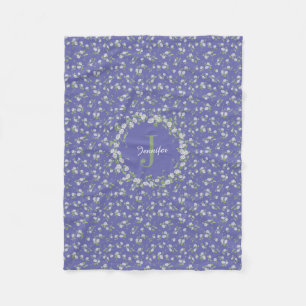 Couverture Polaire Style chalet Très Peri Périwinkle Floral Monogra