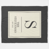 Couverture Polaire Style Classic Famille Monogramme Est Noir Blanc (Devant (Horizontal))