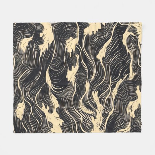 Couverture Polaire Style côtier Motif vague (Devant (Horizontal))