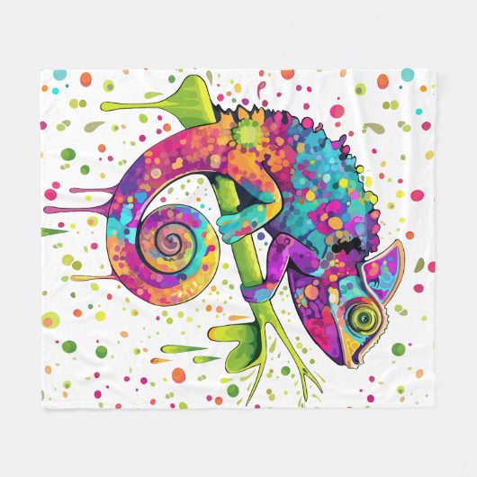 Couverture Polaire Style d'aquarelle des teintures Chameleon (Devant (Horizontal))