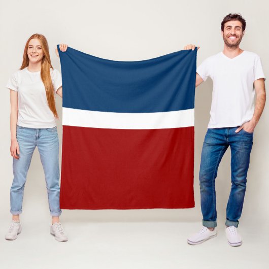 Couverture Polaire Style de bloc de couleur bleu blanc