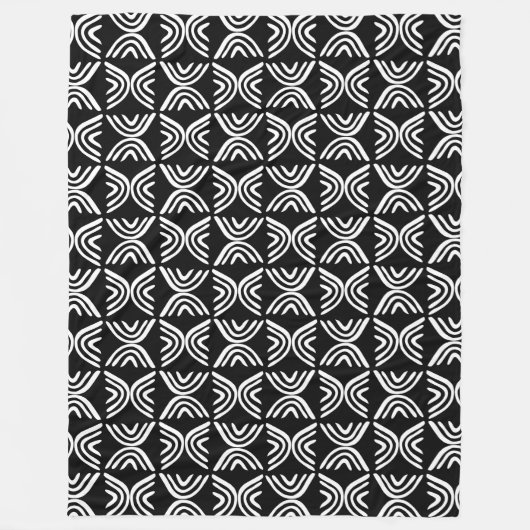Couverture Polaire Style de tissu de boue 080215 - Blanc sur noir (Devant)