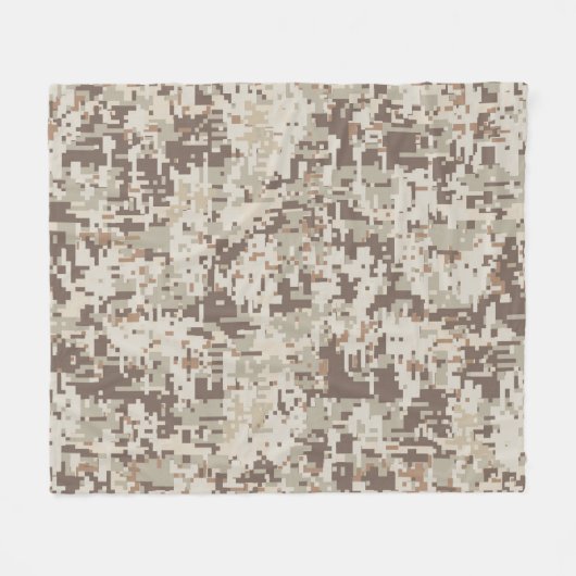 Couverture Polaire Style Désert Camouflage Numérique Pixels Décor (Devant (Horizontal))