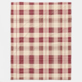 Couverture Polaire Style Ferme Rustique Rouge À damiers Cosy (Devant)