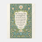 Couverture Polaire style floral et écriture de William Morris (Devant)