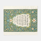 Couverture Polaire style floral et écriture de William Morris (Devant (Horizontal))