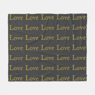 Couverture Polaire Style Gold Grey Classic Love Mariage