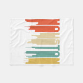 Couverture Polaire Style Houston Texas Skyline des années 1970 (Devant (Horizontal))