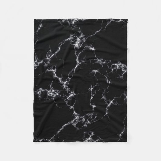 Couverture Polaire Style marbre élégant4 - Noir et blanc (Devant)