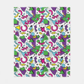Couverture Polaire Style Memphis Violet Turquoise Vert Rétro 90 (Devant)