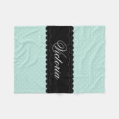 Couverture Polaire Style Mint Bleu Noir Design Nom personnalisé (Devant (Horizontal))