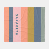 Couverture Polaire Style Moderne Stripes Joli Tons Terre Personnalisé (Devant (Horizontal))