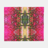 Couverture Polaire Style monet rose paysage d'automne, feuille rose (Devant (Horizontal))