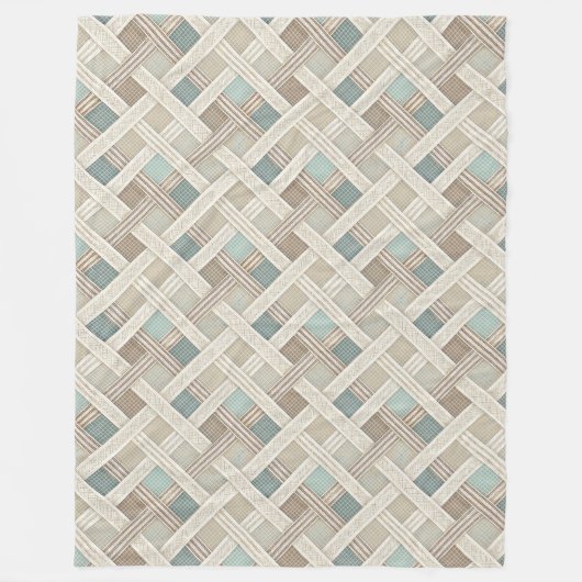 Couverture Polaire Stylé Neutre Géométrique Confort ivoire brun (Devant)