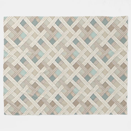 Couverture Polaire Stylé Neutre Géométrique Confort ivoire brun (Devant (Horizontal))