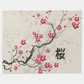 Couverture Polaire Style oriental Sakura Cherry Blossom Art (Devant (Horizontal))