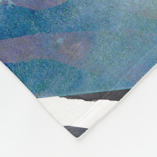 Couverture Polaire Style Patchwork, motif de collage aquarelle. (Coin)