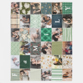 Couverture Polaire Style Quilt Collage 18 Photo Family (Devant)