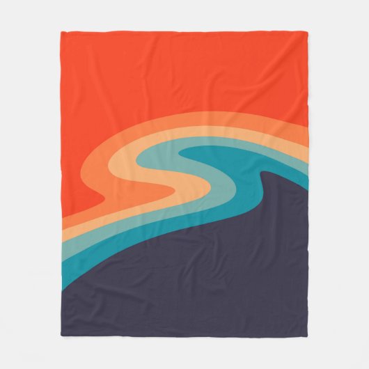 Couverture Polaire Style rétro coloré design tourbillon (Devant)